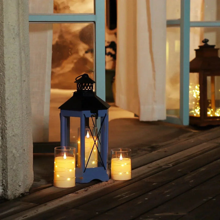 Stearinlyssett med realistisk LED-flamme Luvikno