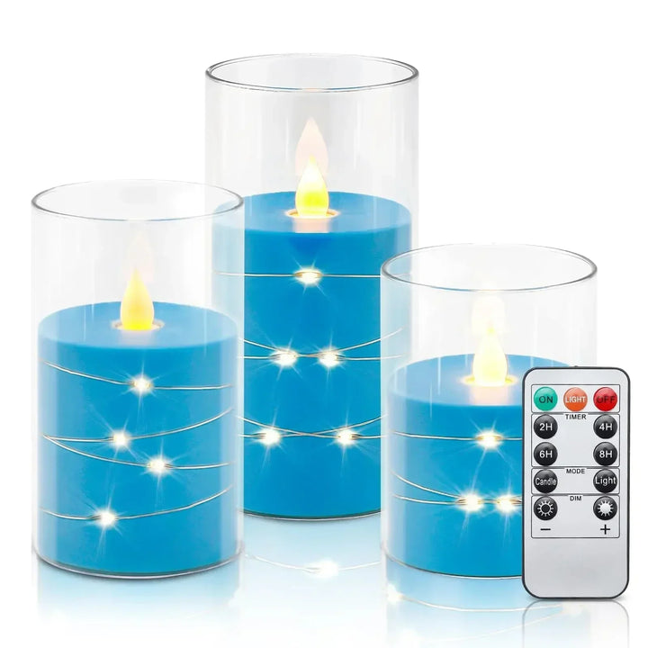Stearinlyssett med realistisk LED-flamme Luvikno