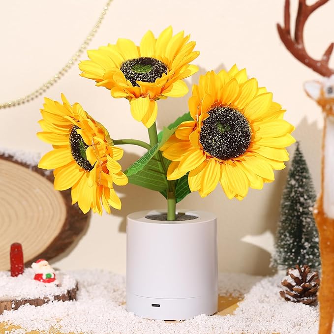 Bordlampe Solsikke LED USB Oppladbart Lys Luvikno