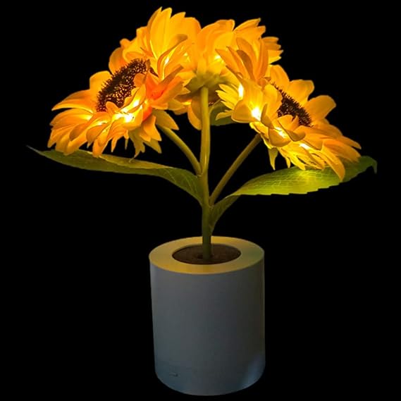 Bordlampe Solsikke LED USB Oppladbart Lys Luvikno