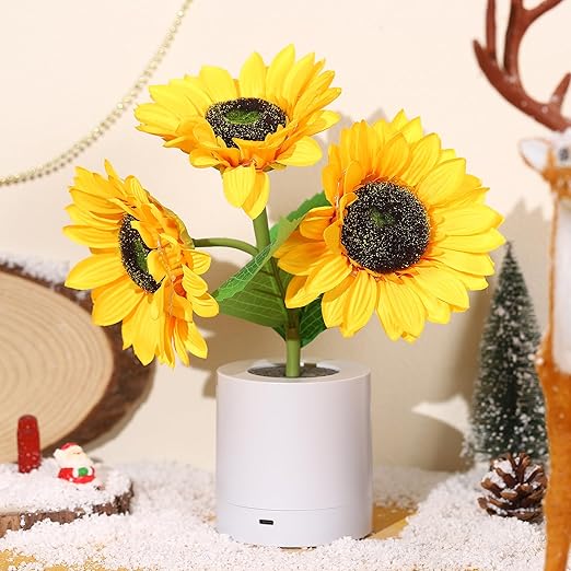 Bordlampe Solsikke LED USB Oppladbart Lys Luvikno