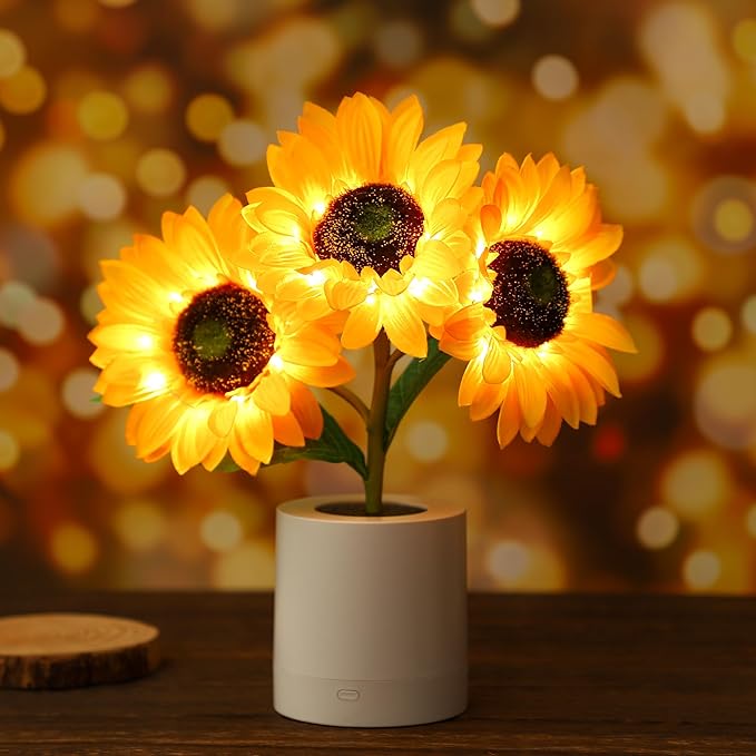 Bordlampe Solsikke LED USB Oppladbart Lys Luvikno