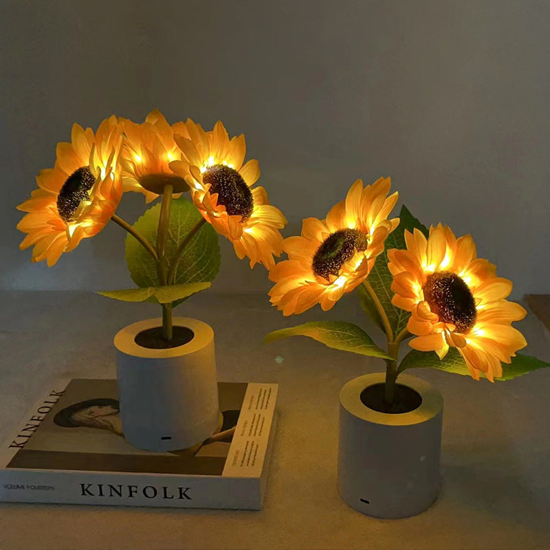Bordlampe Solsikke LED USB Oppladbart Lys Luvikno