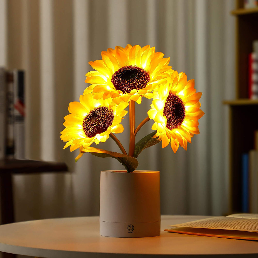Bordlampe Solsikke LED USB Oppladbart Lys Luvikno