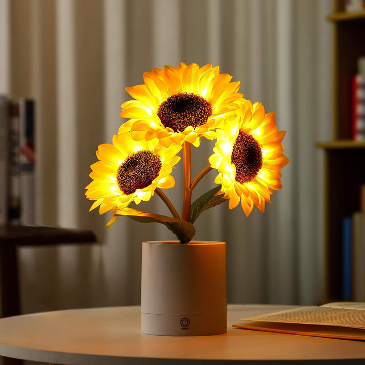 Bordlampe Solsikke LED USB Oppladbart Lys Luvikno