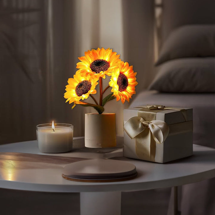 Bordlampe Solsikke LED USB Oppladbart Lys Luvikno