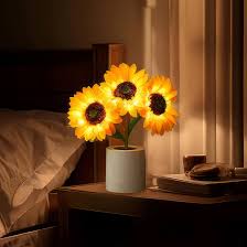 Bordlampe Solsikke LED USB Oppladbart Lys Luvikno