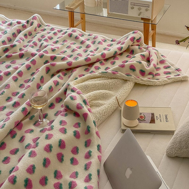 Fluffy Floral Plush Tykket Teppe for Koselig Komfort | Luvikno
