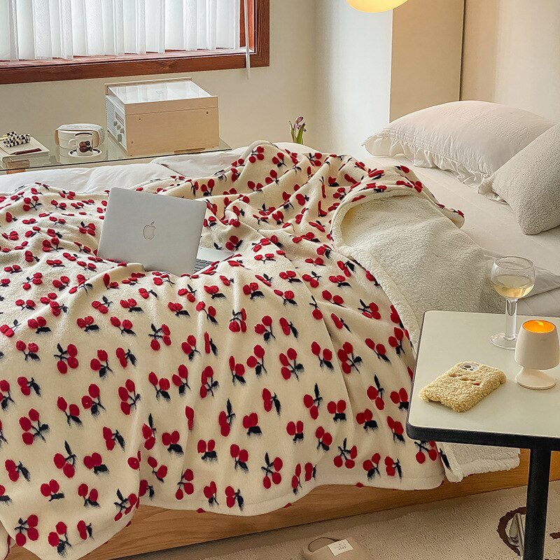 Fluffy Floral Plush Tykket Teppe for Koselig Komfort | Luvikno
