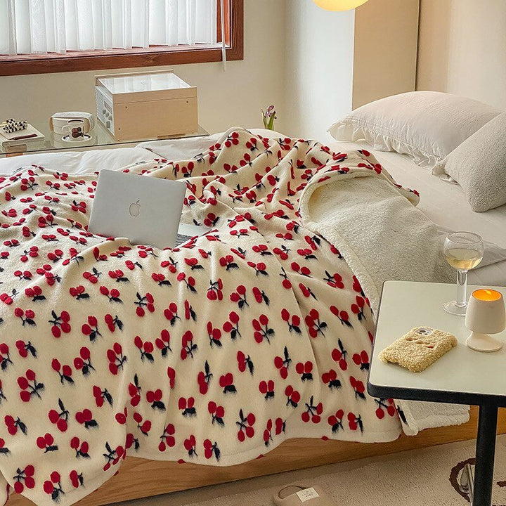 Fluffy Floral Plush Tykket Teppe for Koselig Komfort | Luvikno
