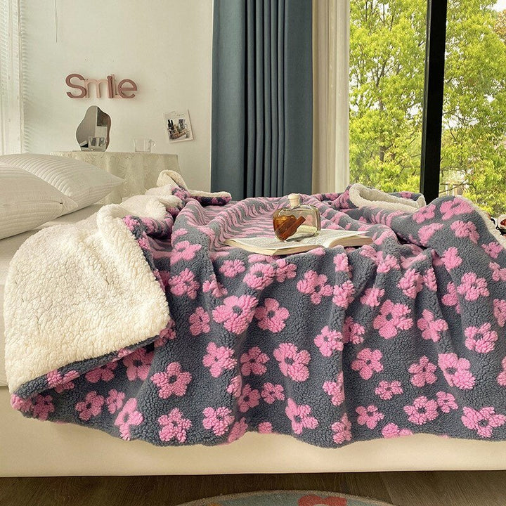 Fluffy Floral Plush Tykket Teppe for Koselig Komfort | Luvikno