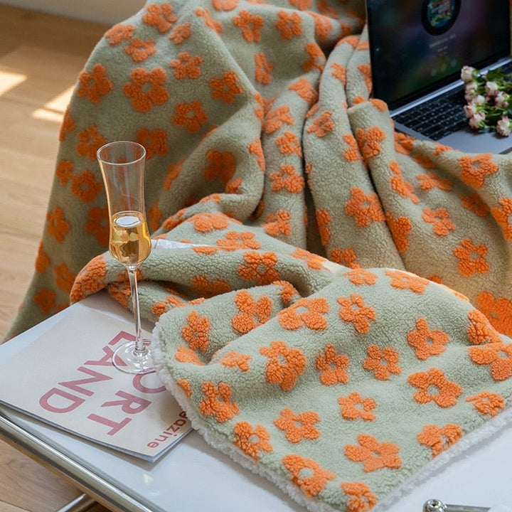 Fluffy Floral Plush Tykket Teppe for Koselig Komfort | Luvikno
