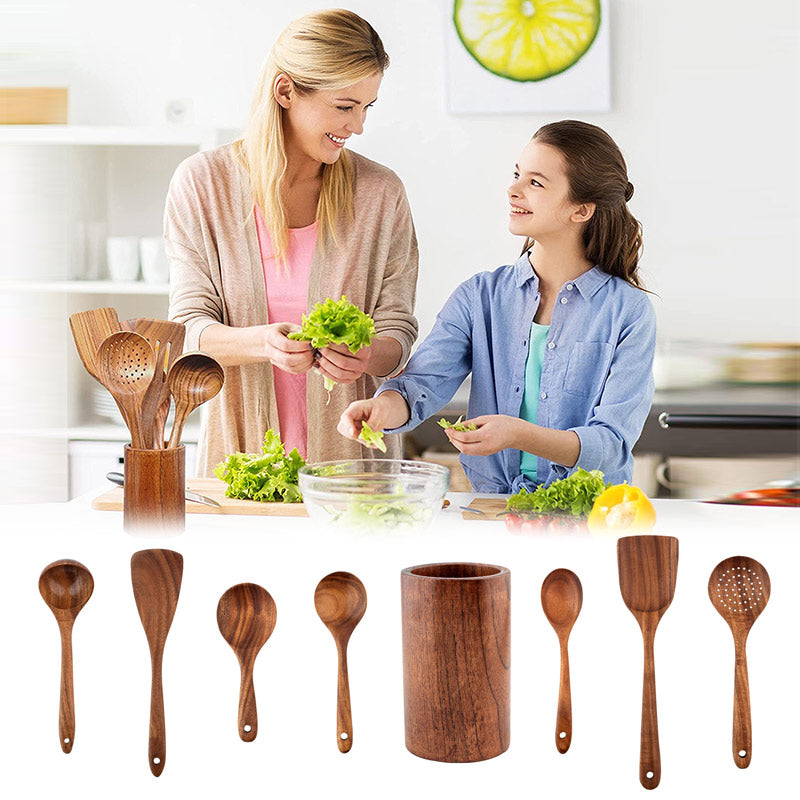 Teak Wood Bestikksett | Luvikno