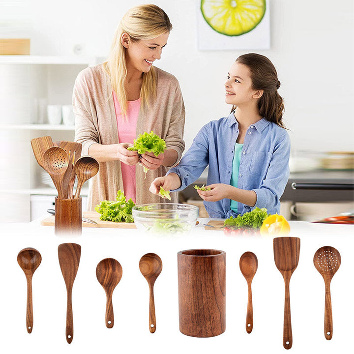 Teak Wood Bestikksett | Luvikno