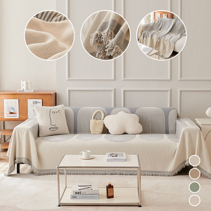 Dobbelsidig Chenille Sofa Dekke | Luvikno