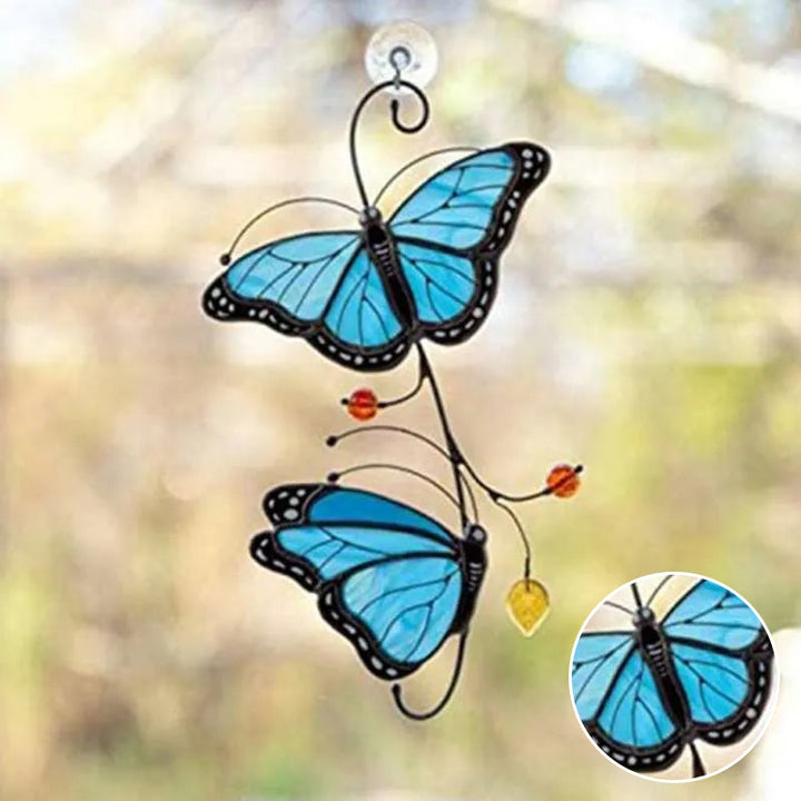 Flekkete Monarch Butterfly Glass Window Decor | Luvikno