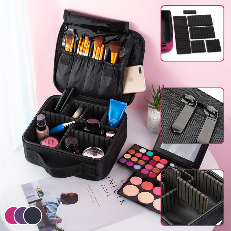 Makeup kosmetikk oppbevaringsboks med justerbar rom | Luvikno