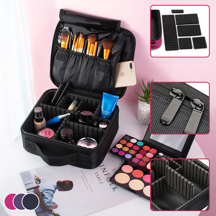 Makeup kosmetikk oppbevaringsboks med justerbar rom | Luvikno