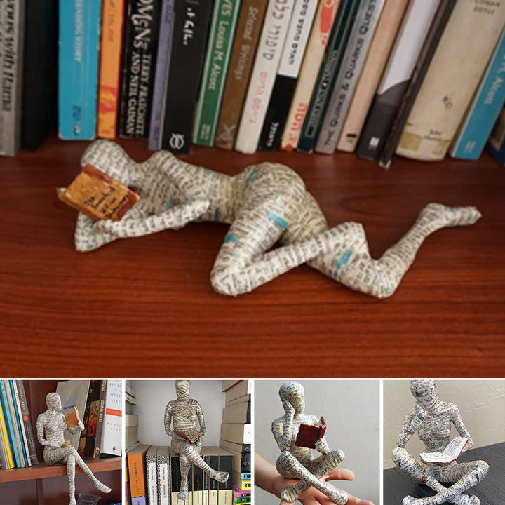 Resin Moderne Lesende Kvinne Statue Ornament i Form av en Lærer | Luvikno
