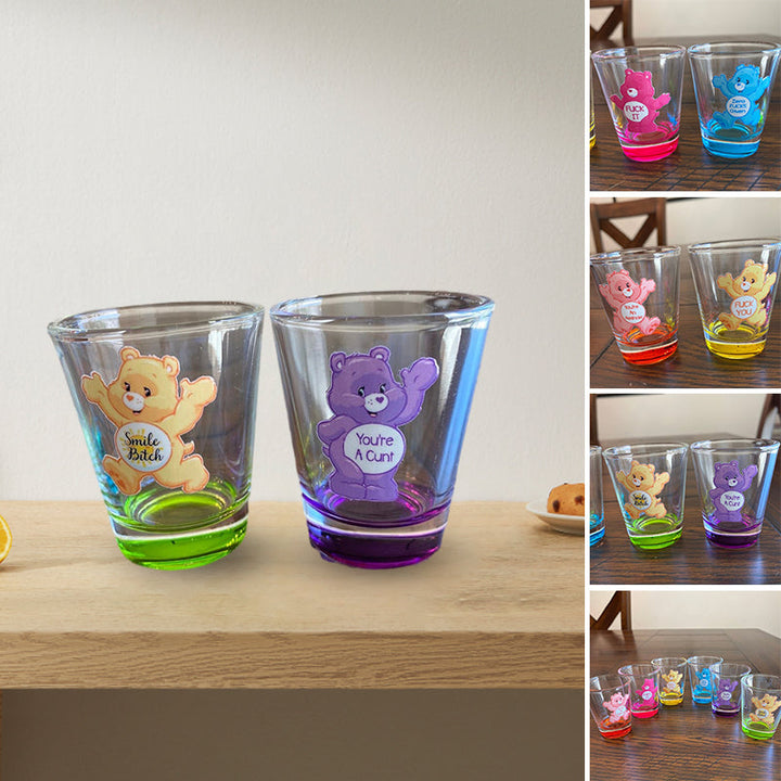 Swear Bears Shot Glasses Set, 6 Pieces | Luvikno