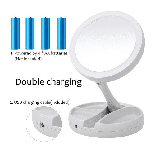 Folding LED Makeup Mirror | Luvikno