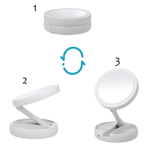 Folding LED Makeup Mirror | Luvikno