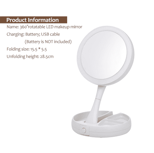 Folding LED Makeup Mirror | Luvikno
