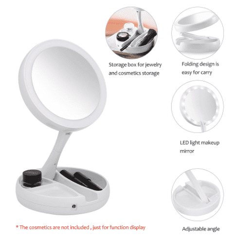 Folding LED Makeup Mirror | Luvikno
