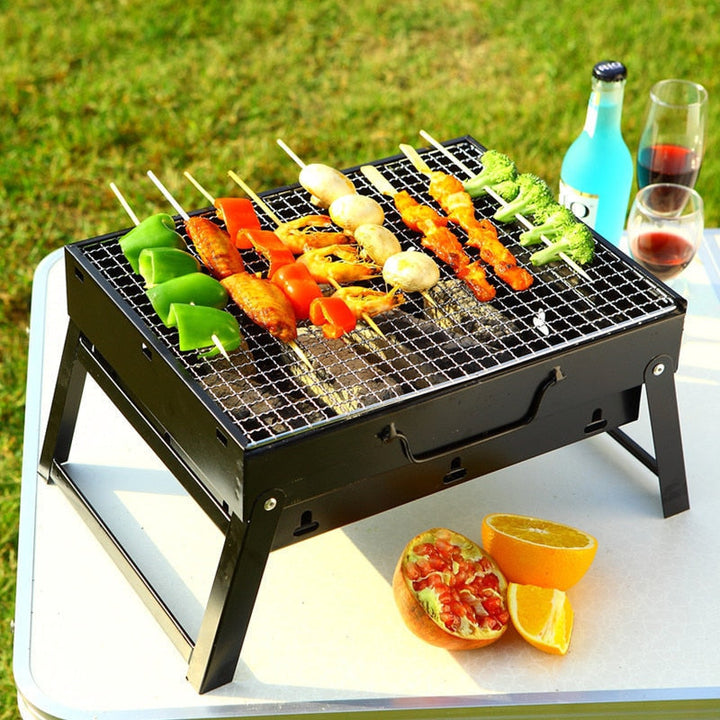 Sammenleggbart kullgrill Bærbar utendørsgrill for BBQ-piknik | Luvikno