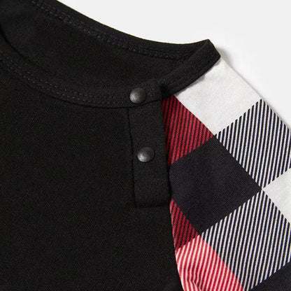 Luvik | "2025 Perhe Joulu" Printti Punainen & Musta & Harmaa & Valkoinen Ruudullinen Perheelle Yhteensopivat Pyjamat