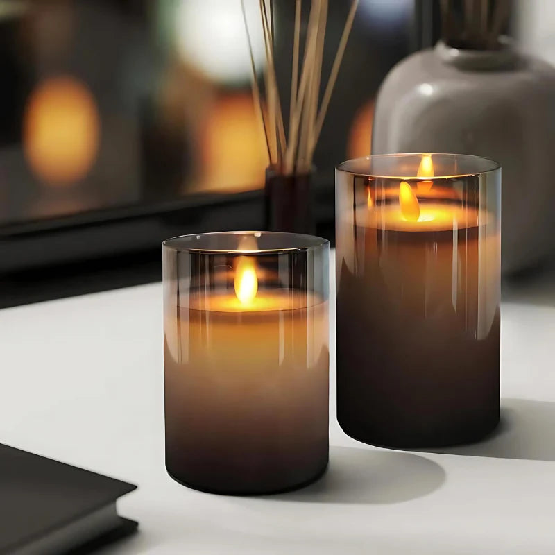 Luvikno | LuxeLumen LED Lysestake Set | Elegante LED lys med fjernkontroll for atmosfærisk stemning