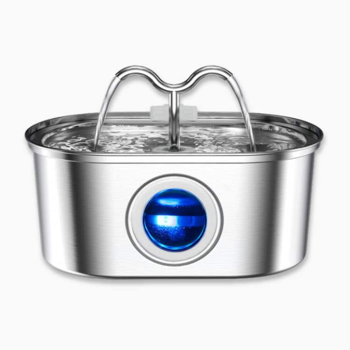 Kattens vannfontene laget av rustfritt stål – Stille, hygienisk og BPA-fri – 2L kapasitet | Luvikno