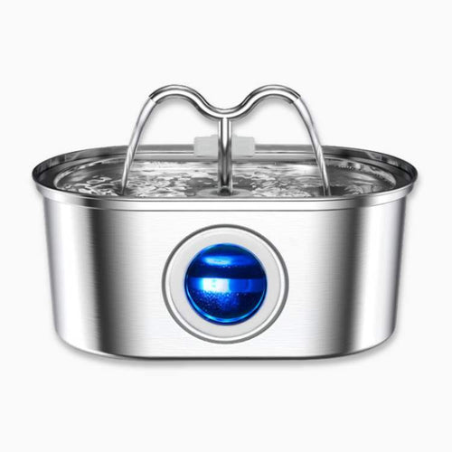 Kattens vannfontene laget av rustfritt stål – Stille, hygienisk og BPA-fri – 2L kapasitet | Luvikno