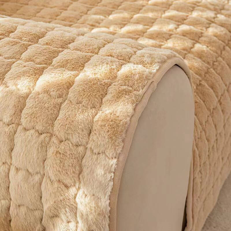 Biscuit Plush Soft Non-Slip Sofa Deksel med Anti-Slip Design | Luvikno