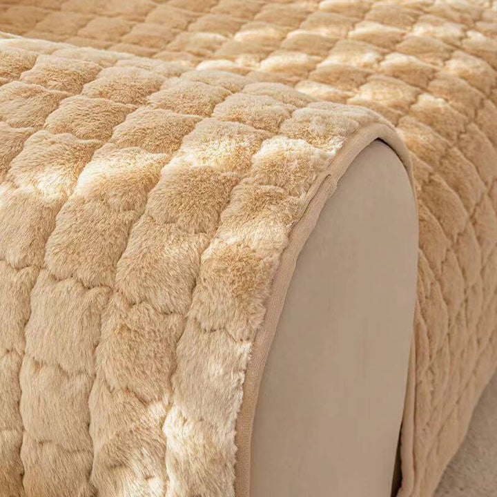 Biscuit Plush Soft Non-Slip Sofa Deksel med Anti-Slip Design | Luvikno