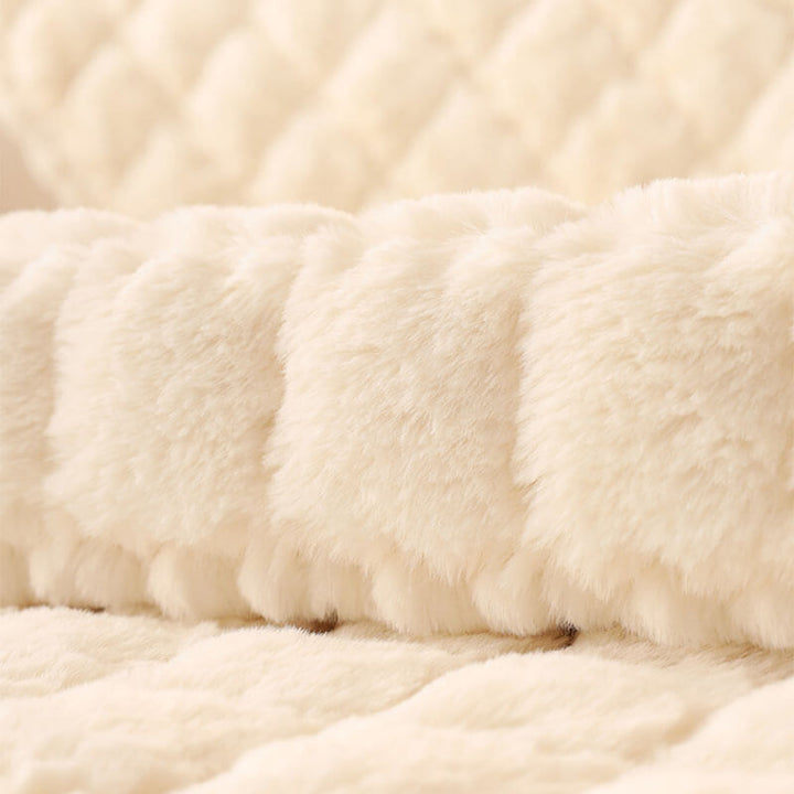 Biscuit Plush Soft Non-Slip Sofa Deksel med Anti-Slip Design | Luvikno