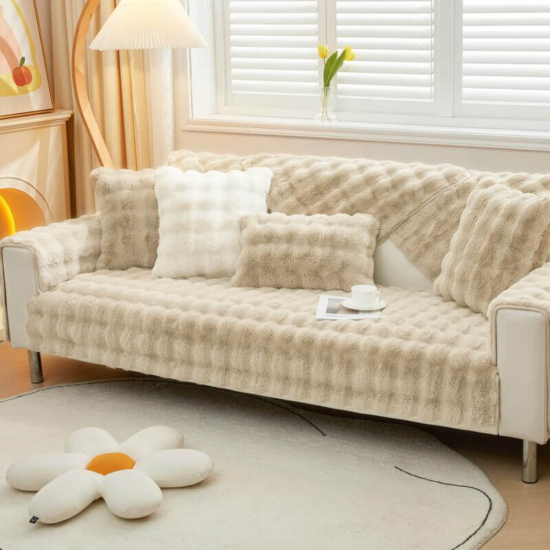 Koselig Plush Enfarget Rutsjefri Sofa Trekk for Komfort | Luvikno