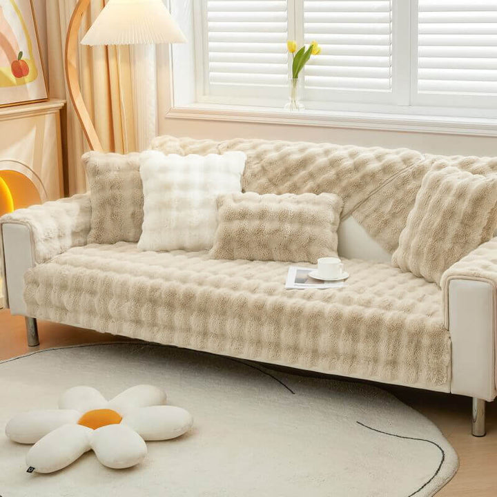 Koselig Plush Enfarget Rutsjefri Sofa Trekk for Komfort | Luvikno