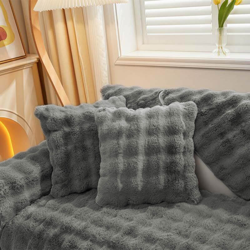 Koselig Plush Enfarget Rutsjefri Sofa Trekk for Komfort | Luvikno