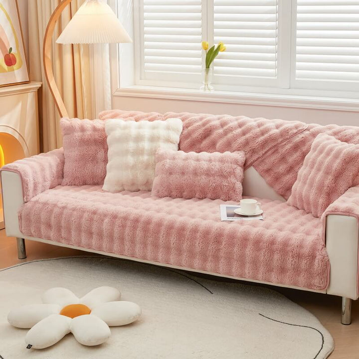 Koselig Plush Enfarget Rutsjefri Sofa Trekk for Komfort | Luvikno