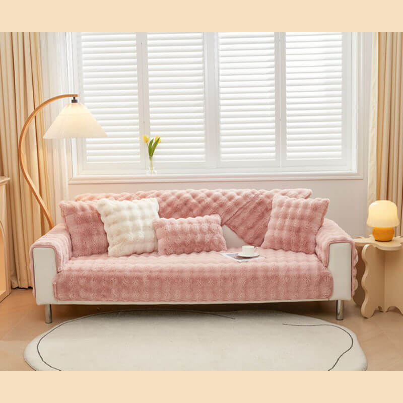 Koselig Plush Enfarget Rutsjefri Sofa Trekk for Komfort | Luvikno