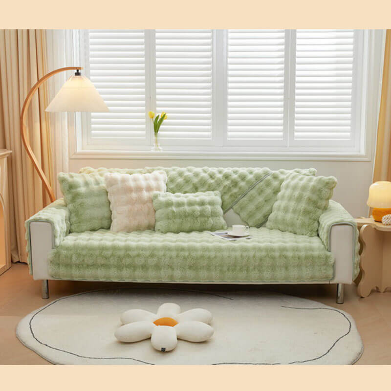Koselig Plush Enfarget Rutsjefri Sofa Trekk for Komfort | Luvikno