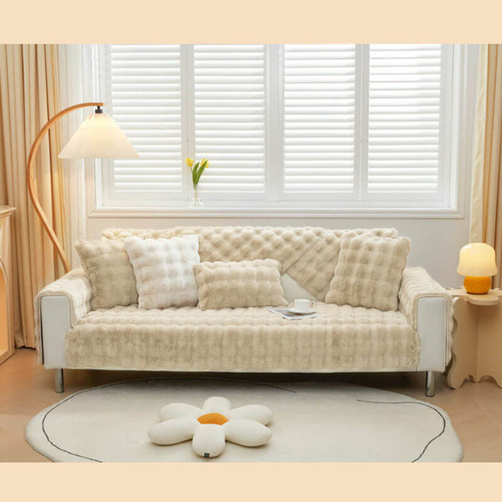Koselig Plush Enfarget Rutsjefri Sofa Trekk for Komfort | Luvikno