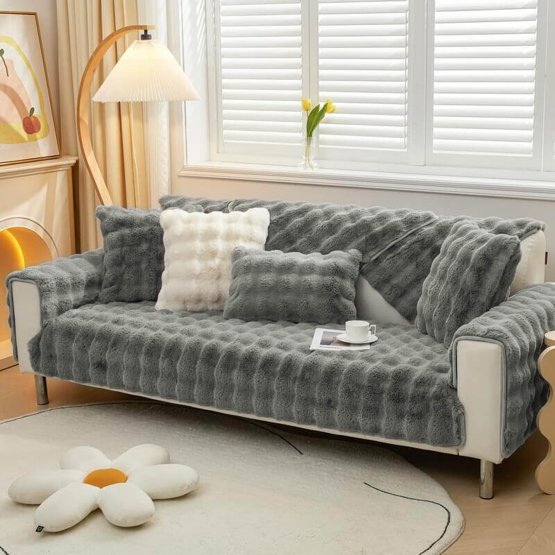 Koselig Plush Enfarget Rutsjefri Sofa Trekk for Komfort | Luvikno