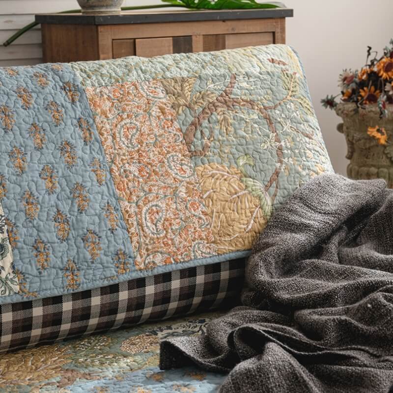 Europeisk Floral Cotton Sofa Deksel Beskyttende Non-slip | Luvikno