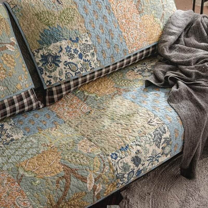 Europeisk Floral Cotton Sofa Deksel Beskyttende Non-slip | Luvikno