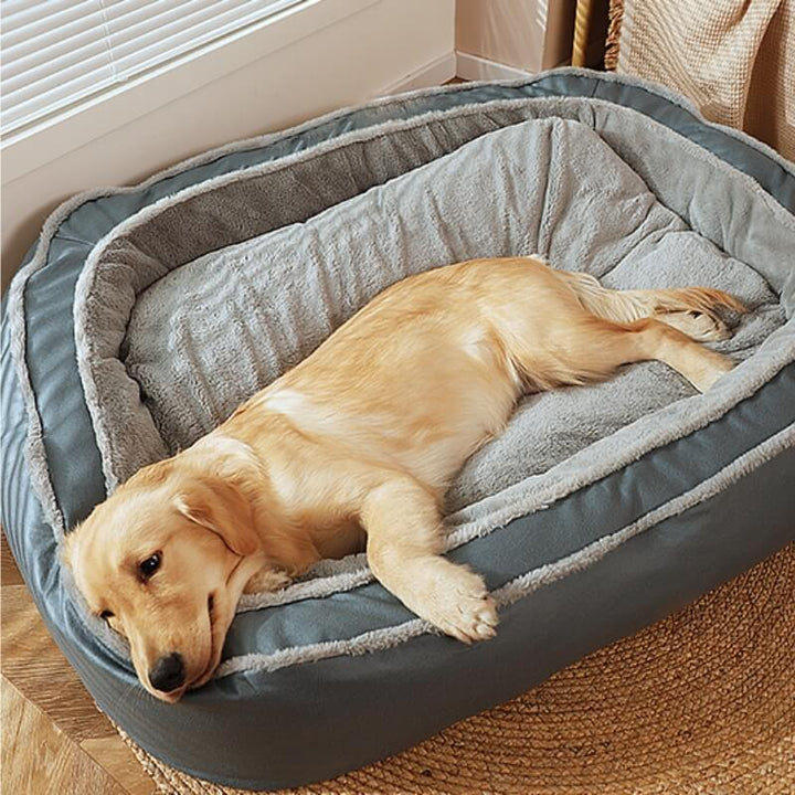 Large Deep-Sleep Ortopedisk Hundeseng Plys Polyester Komfort | Luvikno