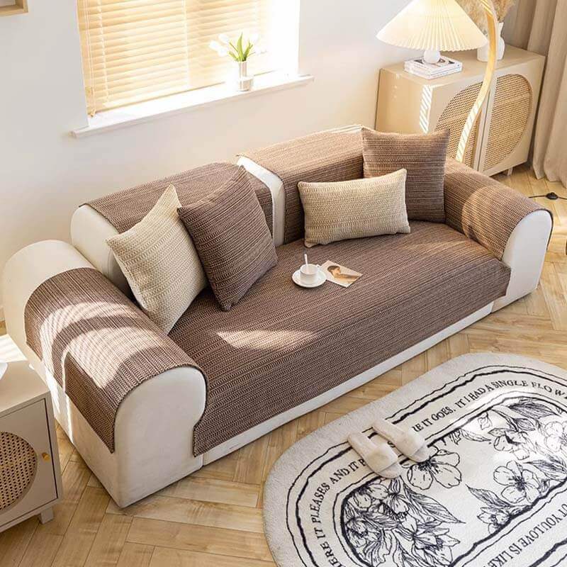 Nature Linen Håndvevd Anti-ripes Sofatrekk 70x70 cm | Luvikno
