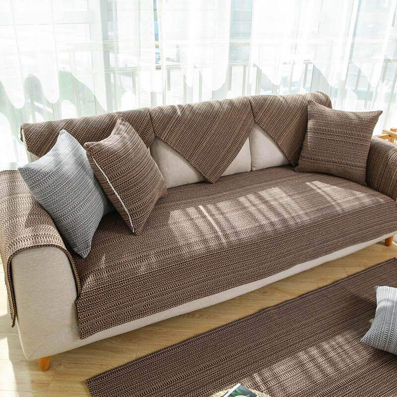 Nature Linen Håndvevd Anti-ripes Sofatrekk 70x70 cm | Luvikno