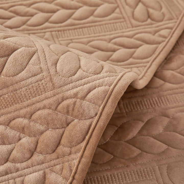 Varm Crystal Velvet Hvete Broderi Antiskli Sofa Dekke | Luvikno